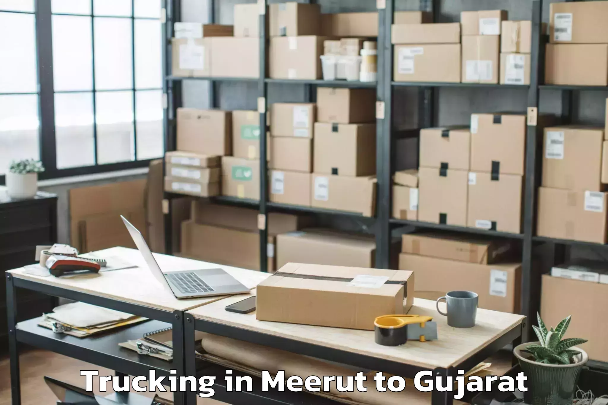 Easy Meerut to Ahwa Trucking Booking